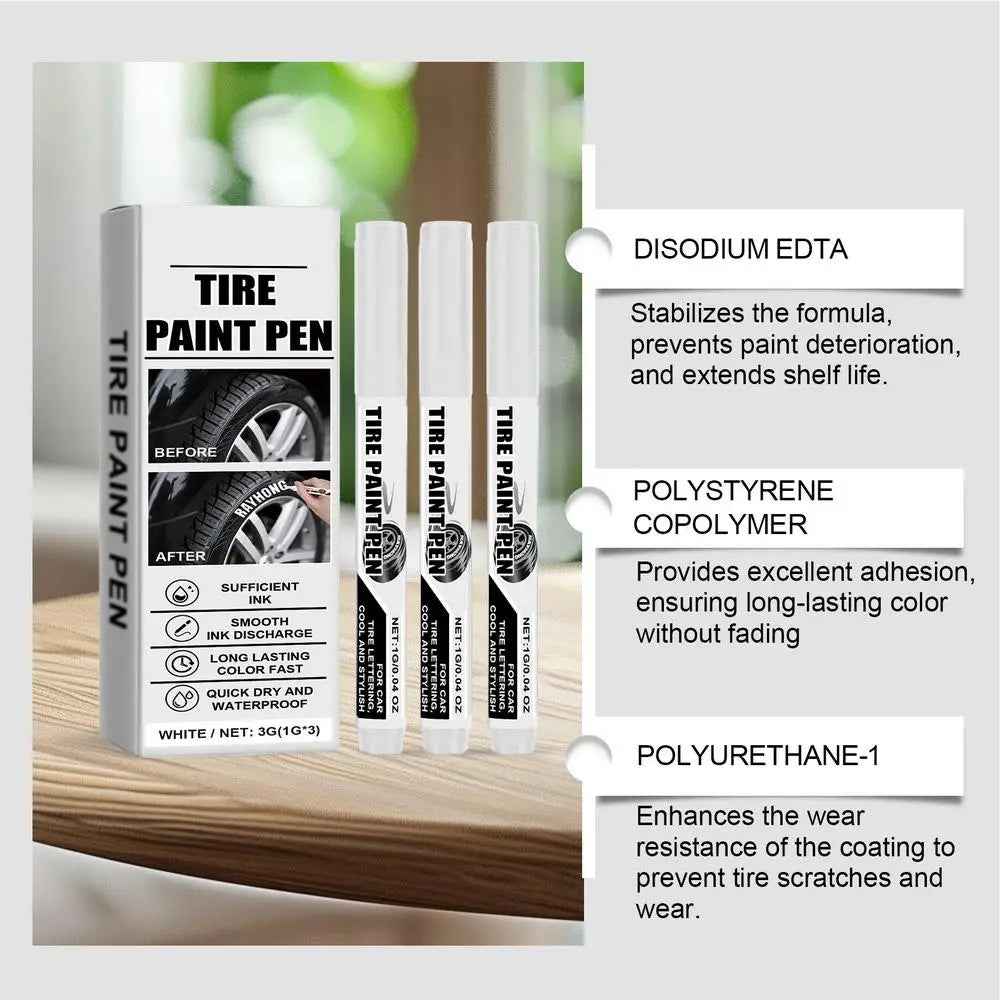 White Paint Pens 3X Paint Pens Tire Markers Quick Dry Marking Pens Oil Based Marker Pen Waterproof Permanent Markers For Rubber
