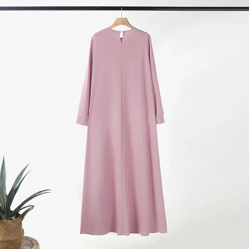 2025 ZANZEA Muslim Abaya Hijab Dress Women Elegant Long Sleeve Pleated Sundress Fashion Casual IsIamic Clothing Dubai Maxi Robe