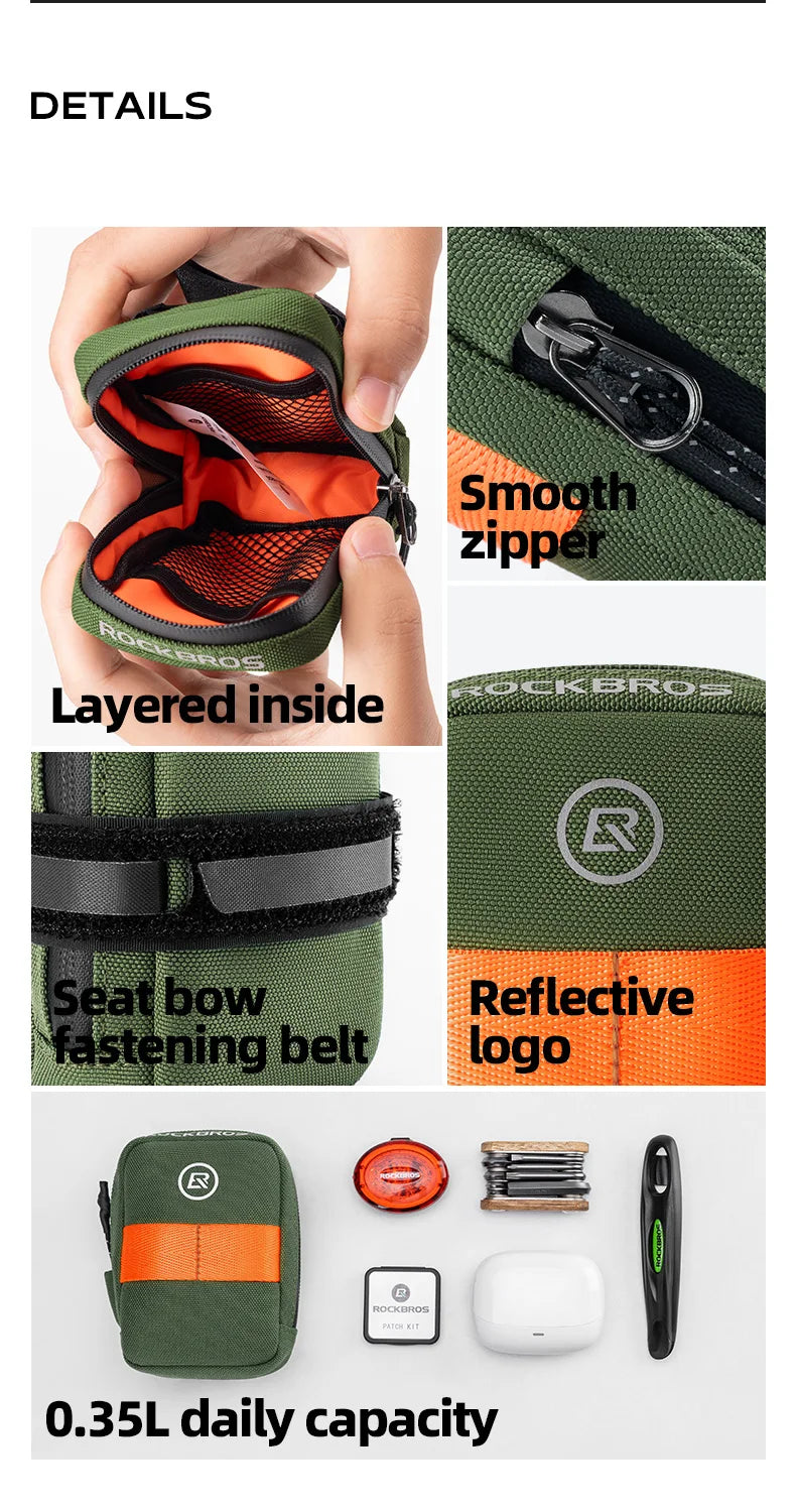 ROCKBROS Mini Bicycle Tail Bag Lightweight Portable Bike Storage Bag Small Tools Bag Road Bike Fashion Beautiful Bicycle Bags ﻿