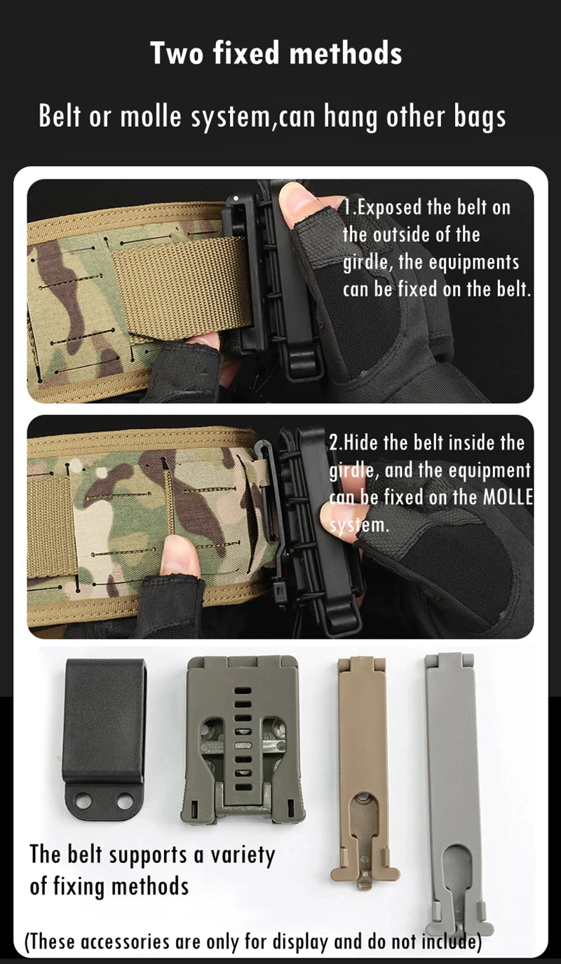 Tactical Padded Belt Airsoft CS Combat Molle Airsoft Belts Duty Paintball Waist Belt War Game Hunting Accessories