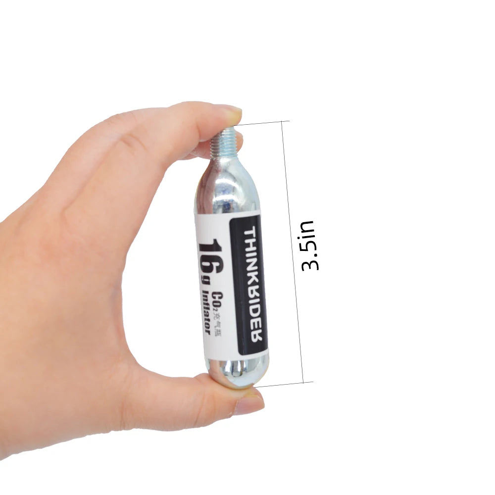 ThinkRider 16g Threaded CO2 Cartridges or CO2 Inflator for Bike Tires - Cartridge for CO2 Inflator with Threaded Connection
