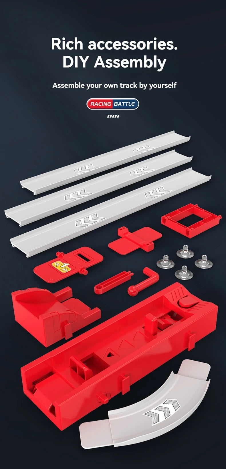 Rail Car Track with Racing Track Racing Set Toy Vehicle Alloy Car Kids Catapult Car Competitive Play Game for Children Gift DIY