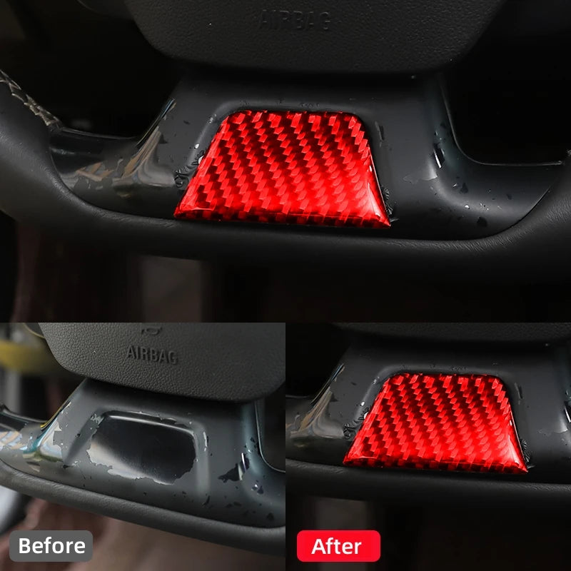 Real Carbon Fiber for Chevrolet Camaro 2017-2022 Accessories Interior Car Steering Wheel Panel Chin Cover Decorative Stickers