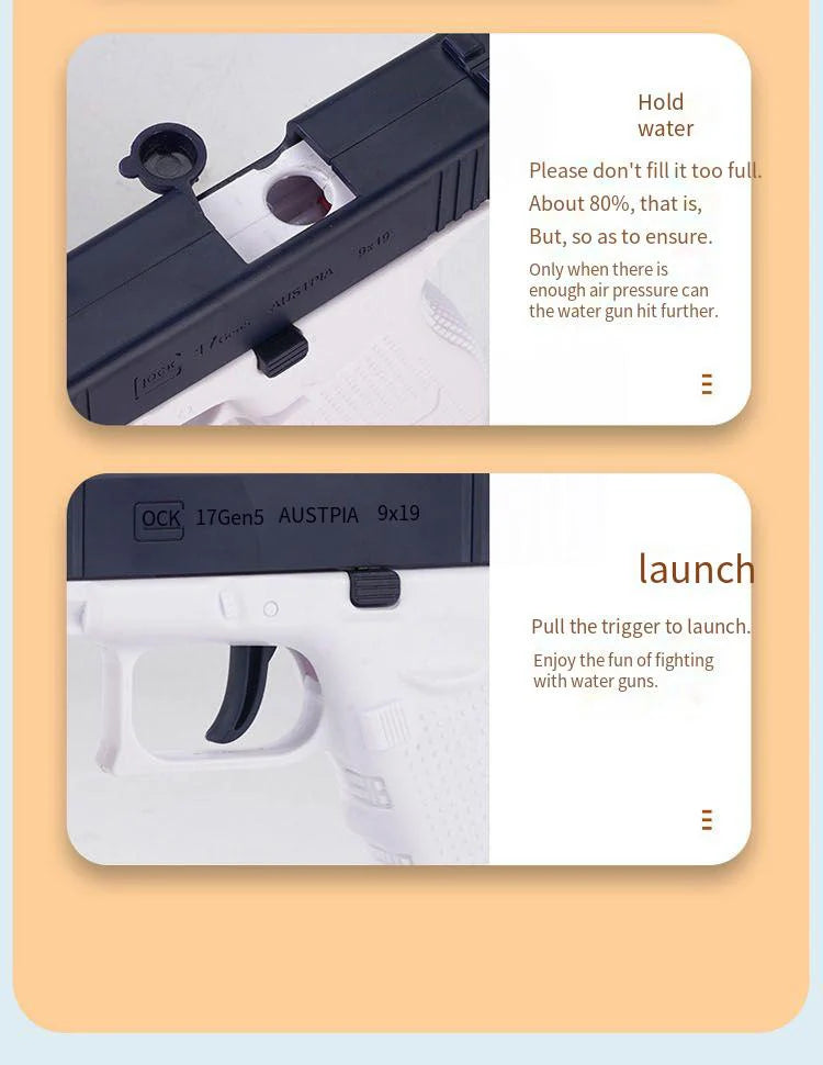 Summer Water Gun non Electric Pistol High-pressure Full Automatic Shooting Water Beach Toy Gun For kid Children Boys Girls Adult