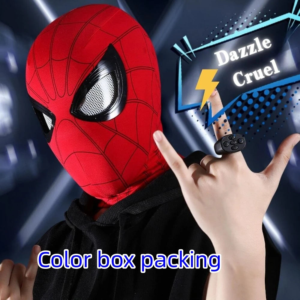 Spiderman Mask Eyes Movable Remote Control Peter Parker Spiderman toys children  Halloween Cosplay Costume Mask Christmas Gifts