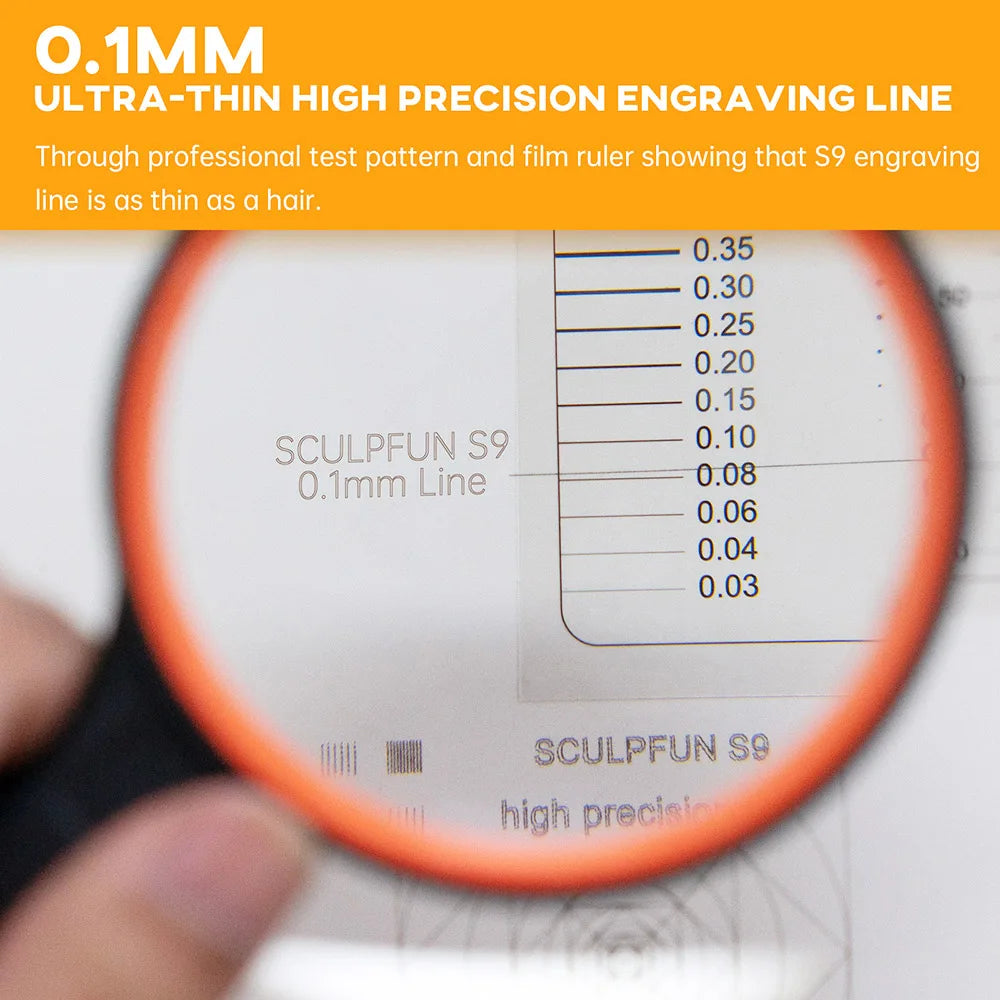 SCULPFUN S9 5.5W Laser Engraver, 0.06mm Ultra-Fine Compressed Spot, Diode Laser, 0.08mm High Precision, Engraving Area 410*420mm