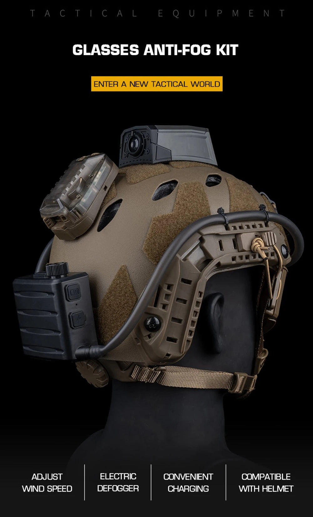 Tactical Goggles Defogger Defogging Fan Anti-fog Kit for Airsoft Shooting Motocross Mountaineering Protection Glasses Ski Mask