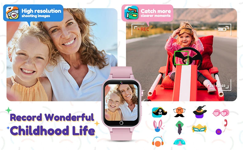 2024 Smart Watch Kids HD Touch Screen 26 Games Smartwatch Video Camera Music Audiostory Learn Card Educational Watch Boy Girl
