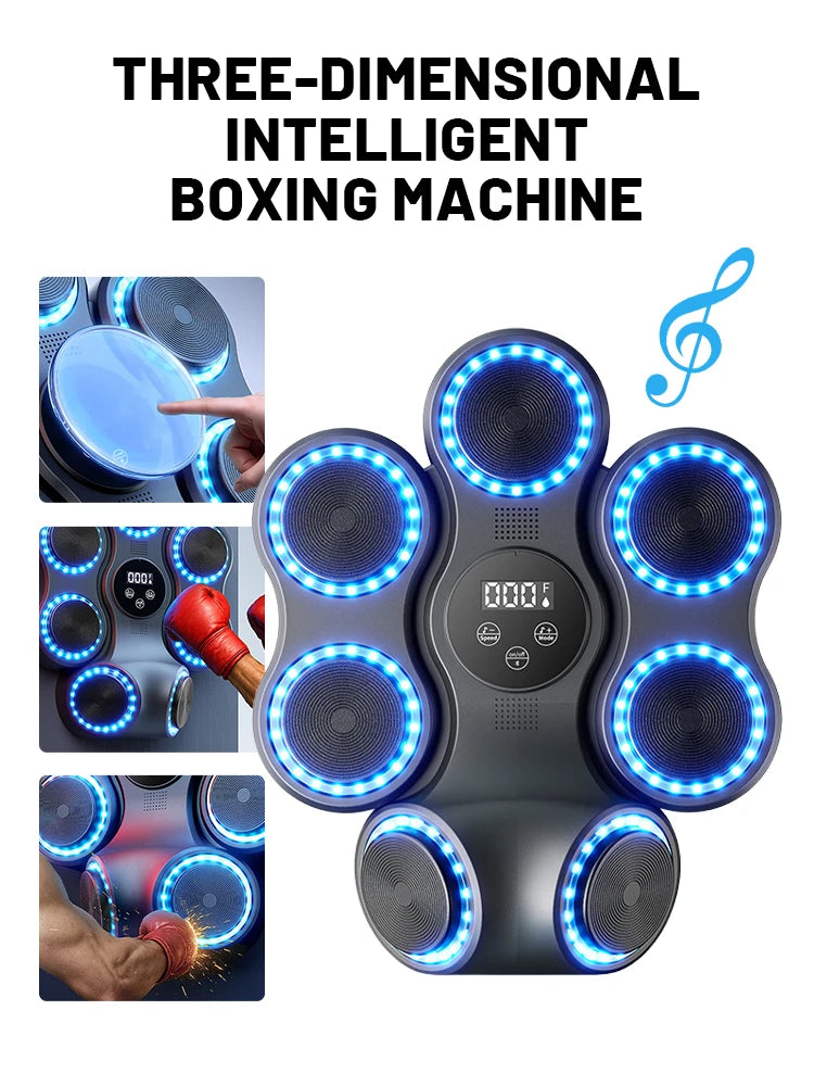 2025 New Music Boxing Machine Bluetooth Adult Electronic Wall Target HookPunch Equipment Target Wall Mounted Gym Home Equipment