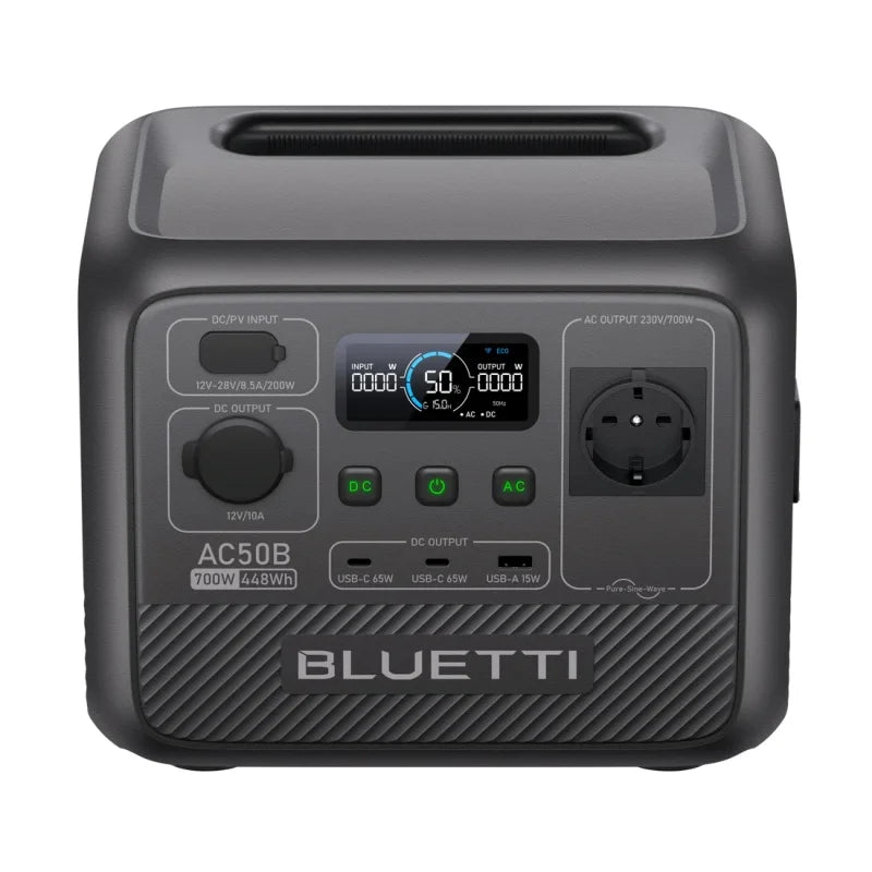 【EU PLUG】BLUETTI Centrale Elettrica Portatile AC50B, 448Wh LiFePO4 Batteria Backup 700W AC Uscita per Campeggio, Emergenza