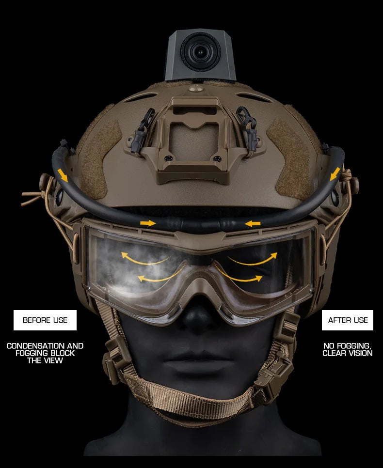 Tactical Goggles Defogger Defogging Fan Anti-fog Kit for Airsoft Shooting Motocross Mountaineering Protection Glasses Ski Mask