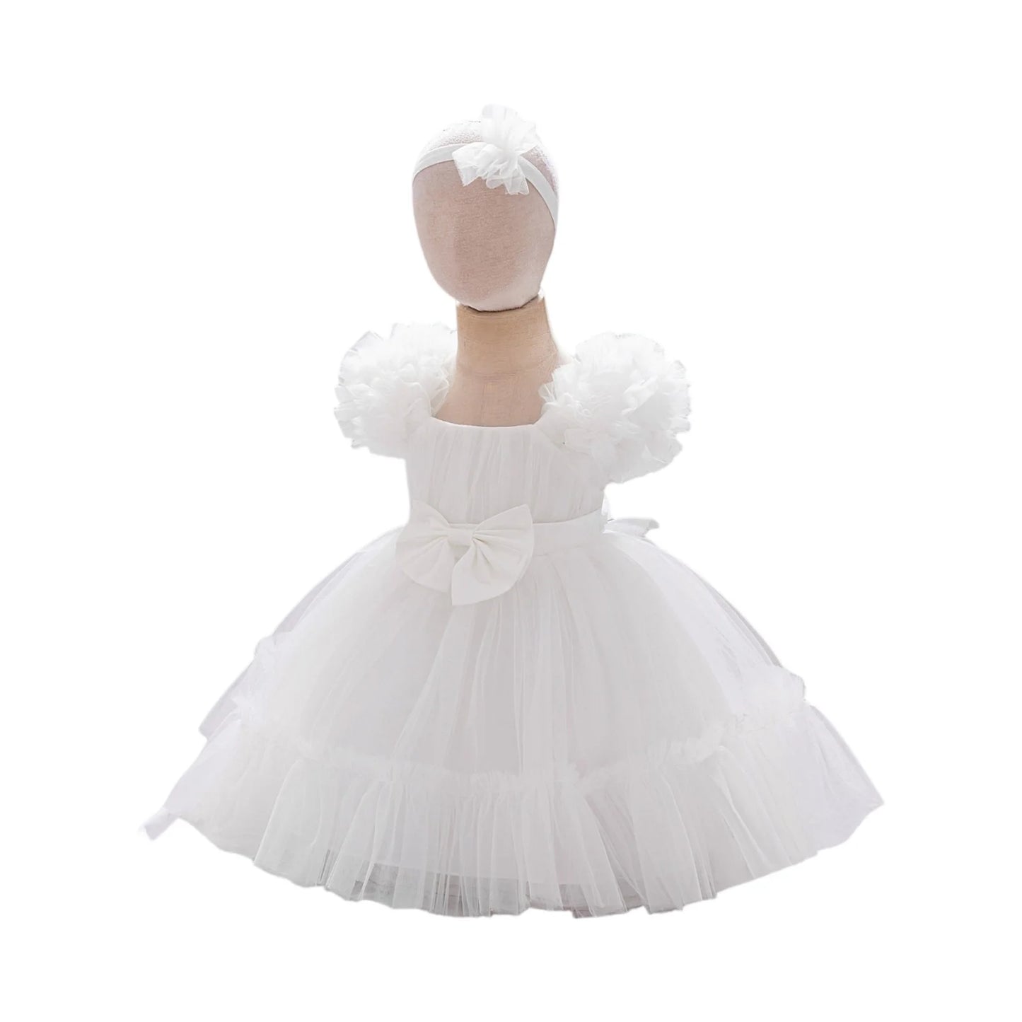 Toddler Party Baby Girls Dresses Baptism Bridesmaids Costume Infants 1st Birthday Bow Princess Dress Baby Wedding Christmas Gown