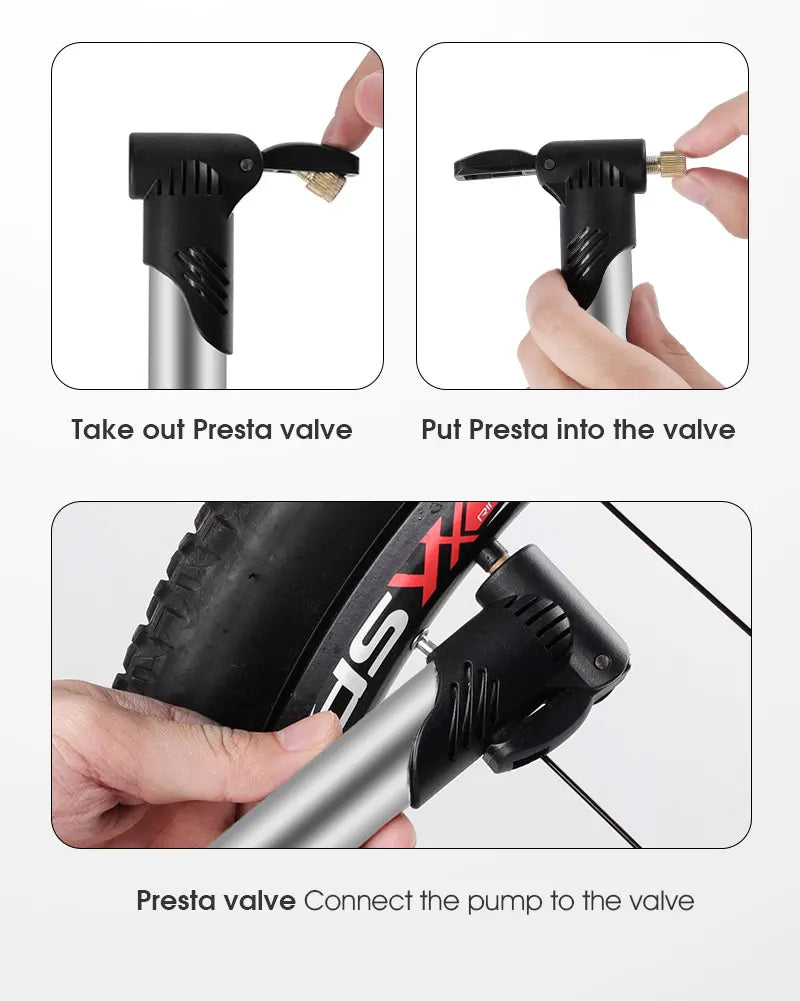 WEST BIKING Portable Mini Bicycle Pump Cycling Hand Air Pump Ball Tire Inflator Schrader Presta Valve MTB Road Bike Accessories