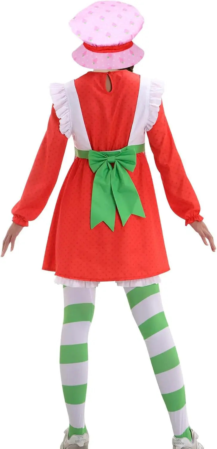 Strawberry Shortcake Cosplay Costume 1980 Classic Suit Women The World of Strawberry Shortcake Halloween Fancy Dress