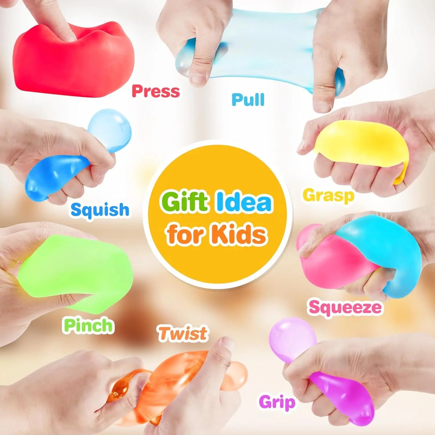 Stress Cube Squishy Fidget Toys for Relaxation High Density Gel Filled Fidgets for Classroom Sensory Calming Toys for Kids Adult