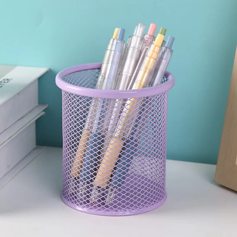 1Pcs New Pencil Holder Office Desk Metal Mesh Square Pen Pot Cup Case Container Organiser Durable Pencil Case