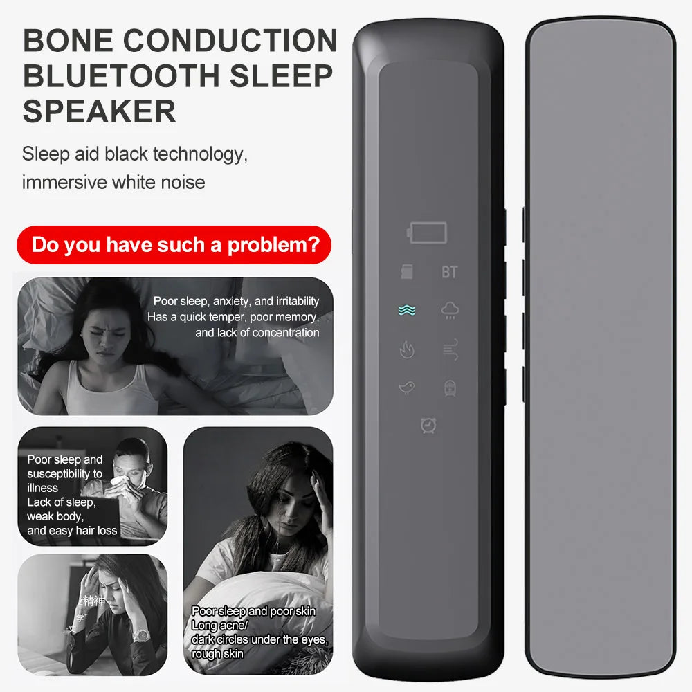 Under Pillow Speaker Bluetooth Mini Bone Conduction Sound Box Wireless Stereo Bass Soundbar Improve Sleep White Noise Speaker