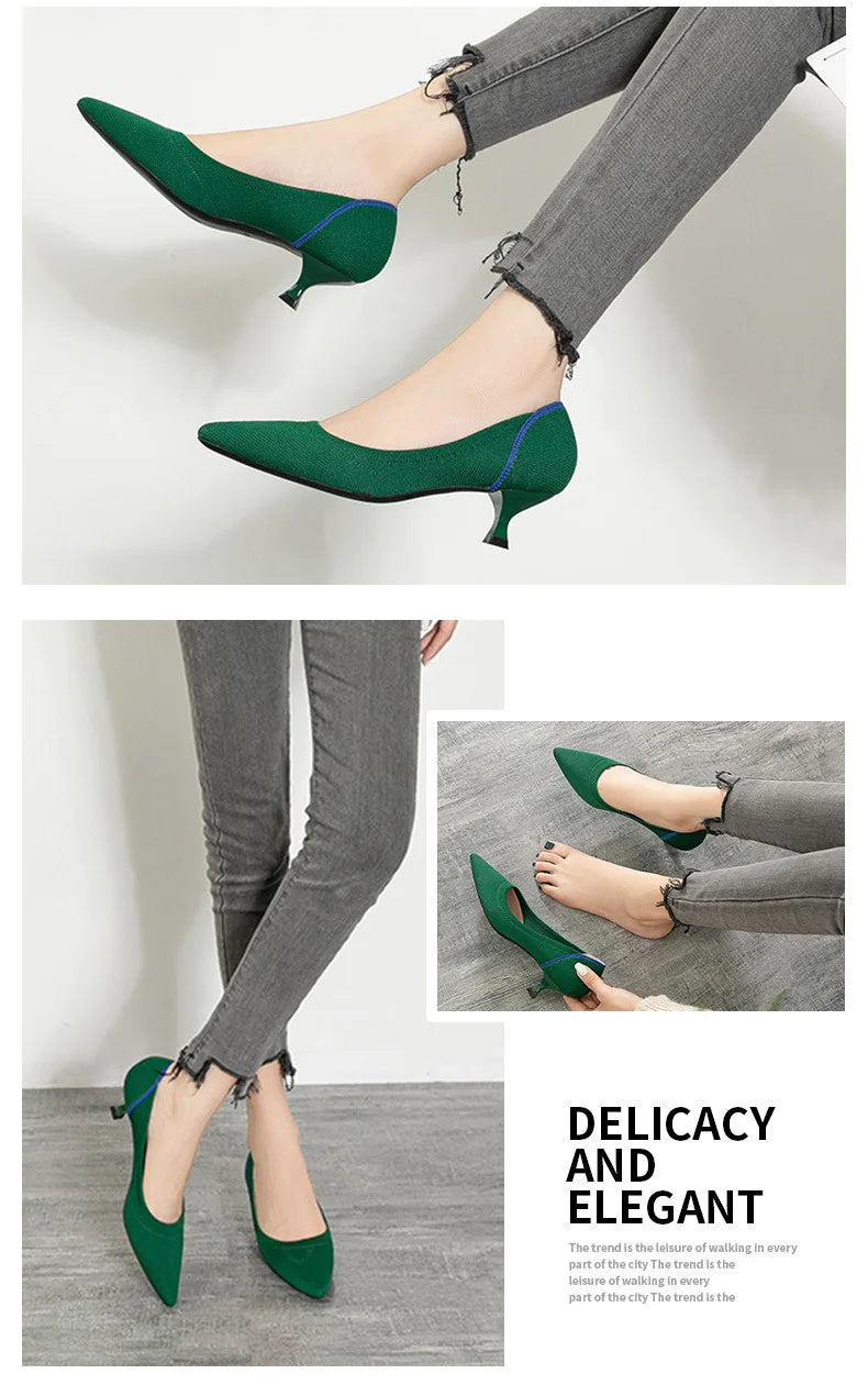 Women's high heels shoes  2025 new spring  / autumn / fashion beautiful breathable sweat absorbing comfortable shallow mouth p - Belvar