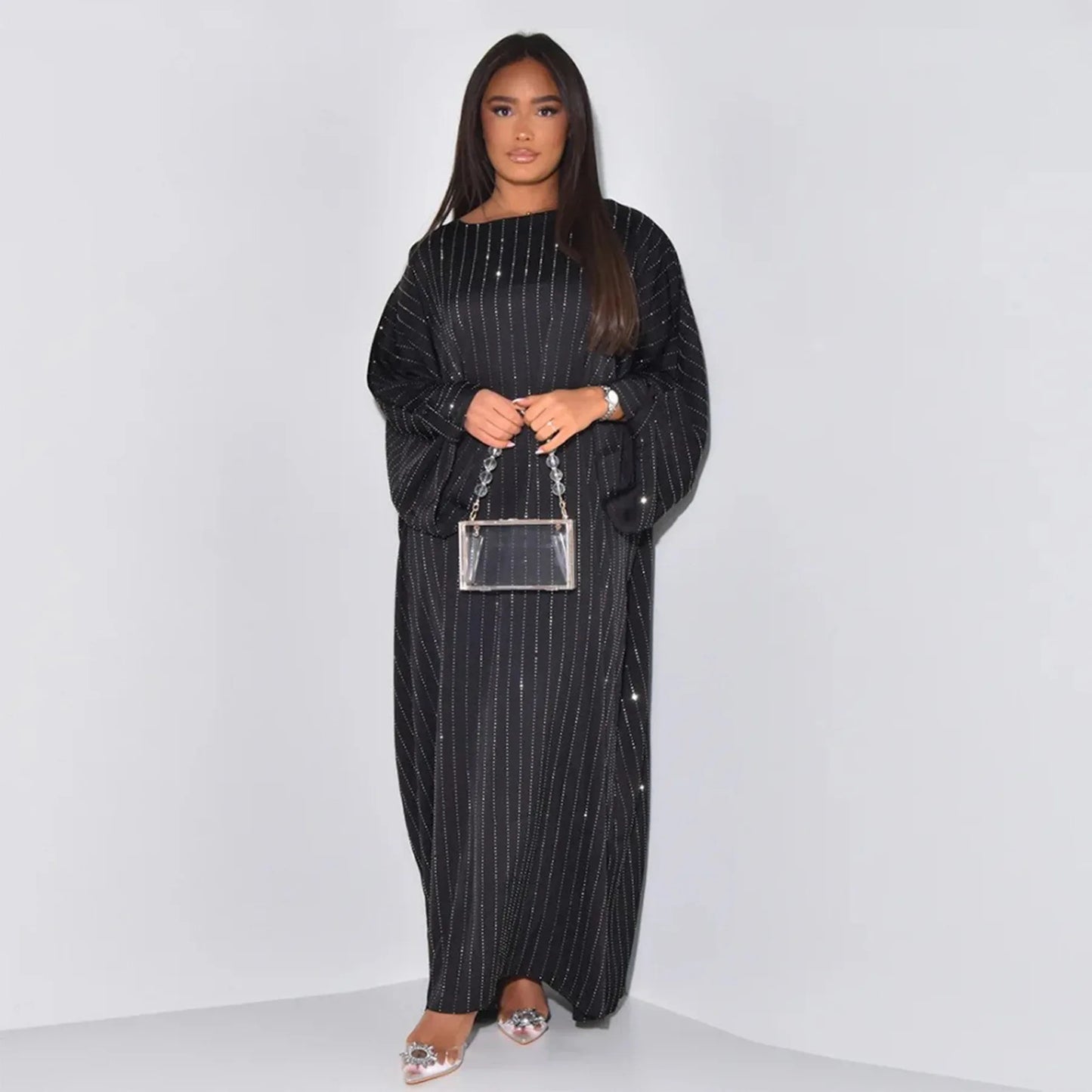 2025 Luxury Dubai Abaya Dress for Muslim Women Ramadan Eid Saudi Arabia Party Jalabiya Clothing Islamic Turkey Modest Long Robe