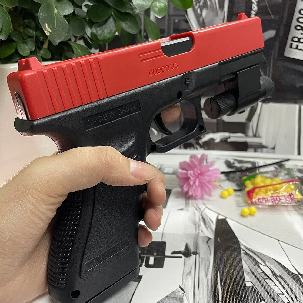Soft Bullet Airsoft Pistol Manual G17 Toy Gun Lower Magazine With Laser Outdoor Sports CS Game Weapon for Children Adults Gift