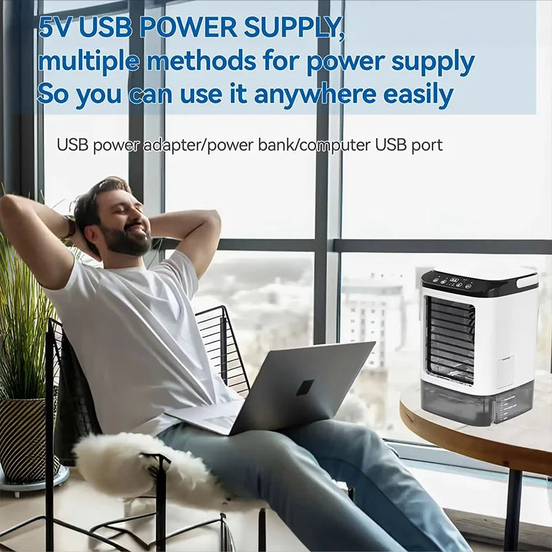 USB desktop fan mini water cooling fan small air conditioning office dormitory spray humidification fan cooler large water tank