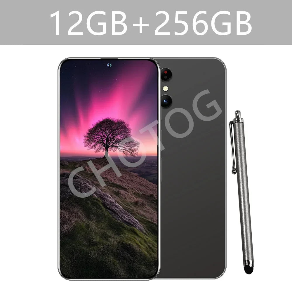 2025 Cellphones S+ 24 Ultra Original 5G Smartphone 7.3HD Dual SIM Cell Phone 7800mAh Android 14 Global Version Mobile Phones