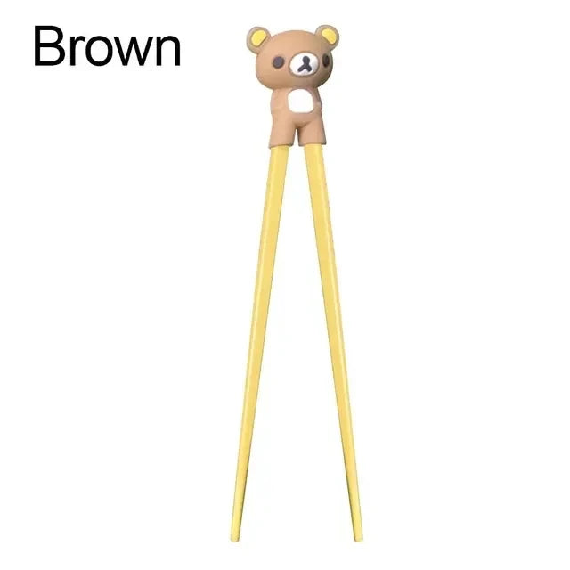 1pc Cute Bear Kids Chopsticks Toddler For Kids Learning Training Chopsticks Aids Sushi Chopsticks Learner Helper Kids Favors