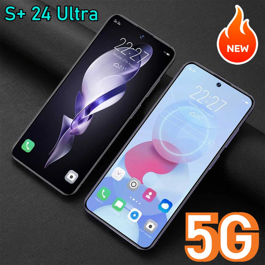 2025 Cellphones S+ 24 Ultra Original 5G Smartphone 7.3HD Dual SIM Cell Phone 7800mAh Android 14 Global Version Mobile Phones