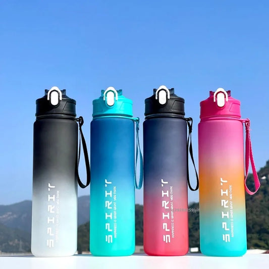 1PCS 800ML Large Capacity Sports Water Bottle Motivational Leak Proof Portable Reusable Plastic Cups Outdoor Travel Gym Jugs