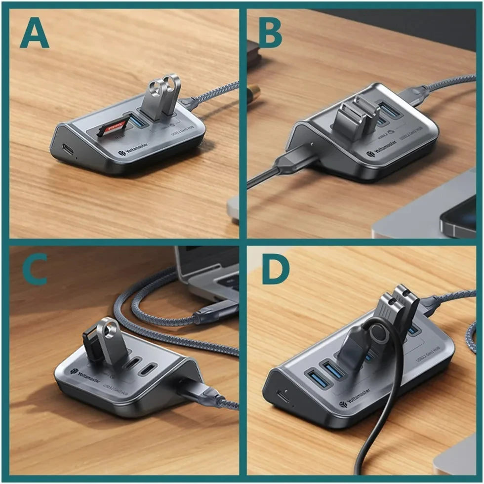 Yottamaster 4in1 Type-C USB-A Multi-fonction USB HUB to 10Gbps USB 3.1 Adapter USB Docking Station for WIndows MAC USB Splitter