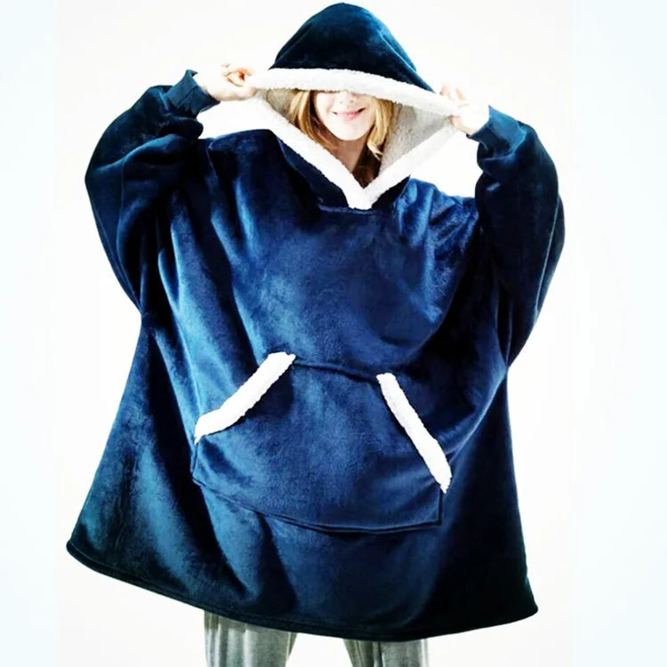 Pullover Fleece Pajamas Women's Padded and Thickened Home Cold-proof Robe Women's Couples Clothing Sweater Fleece Warm Clothes