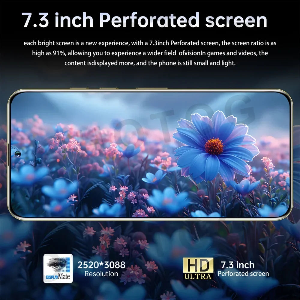 2025 Cellphones S+ 24 Ultra Original 5G Smartphone 7.3HD Dual SIM Cell Phone 7800mAh Android 14 Global Version Mobile Phones