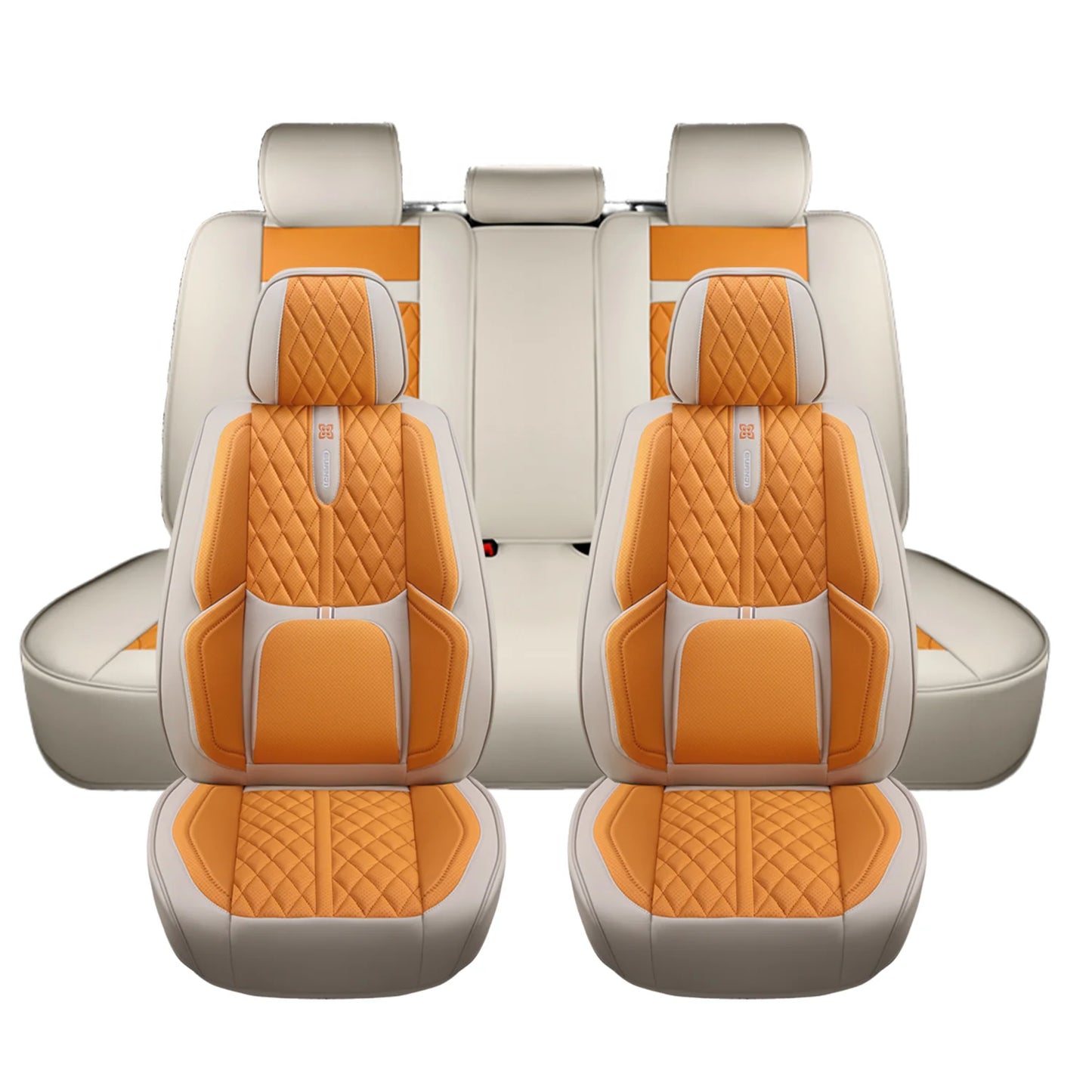 PU leather car seat cover, suitable for most 5-seat cars, split seat cover, waterproof and anti-fouling, easy installation,