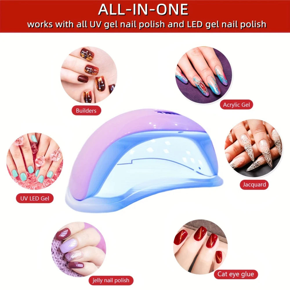 YIKOOLIN UV LED Nail Lamp 48W Nail Dryer with 4 Timers LCD Display Fast Curing of All Gel Nail Polish Nail Dryer Salon Tool