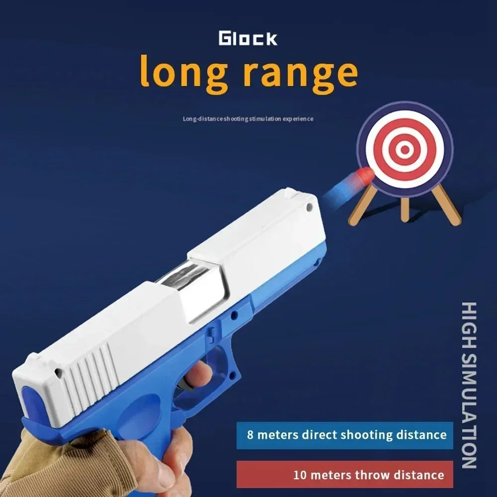Soft Bullet Toy Gun for Kids Outdoor Toys with Silencer Foam Ejection Toy Gun Toy For Boys Girls
