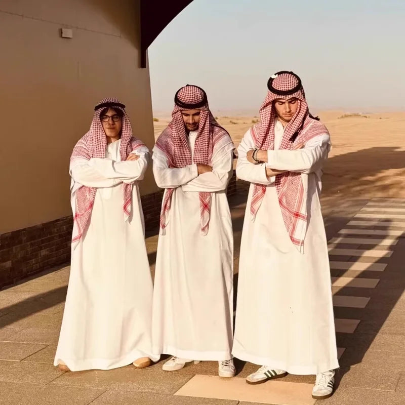 White Middle East Dubai Arabian Cosplay Costume Traditional Clothing Funny Party Clothing With Headscarf