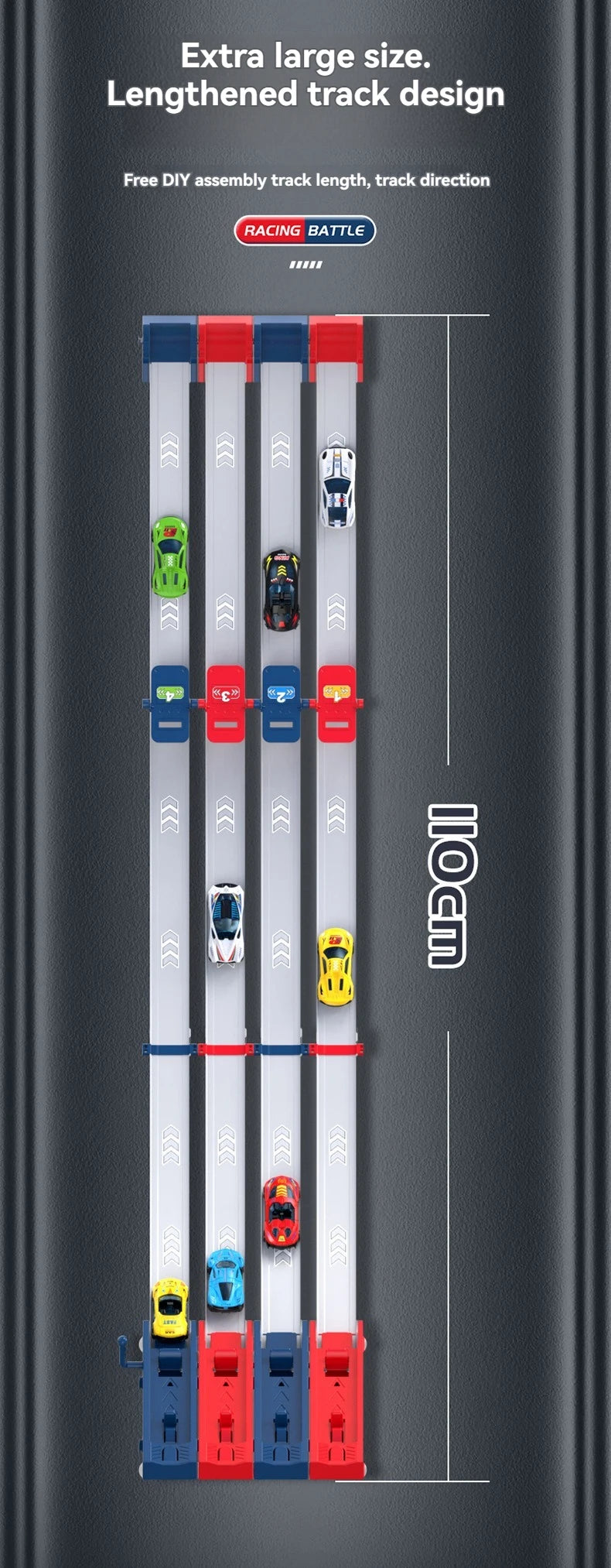 Rail Car Track with Racing Track Racing Set Toy Vehicle Alloy Car Kids Catapult Car Competitive Play Game for Children Gift DIY