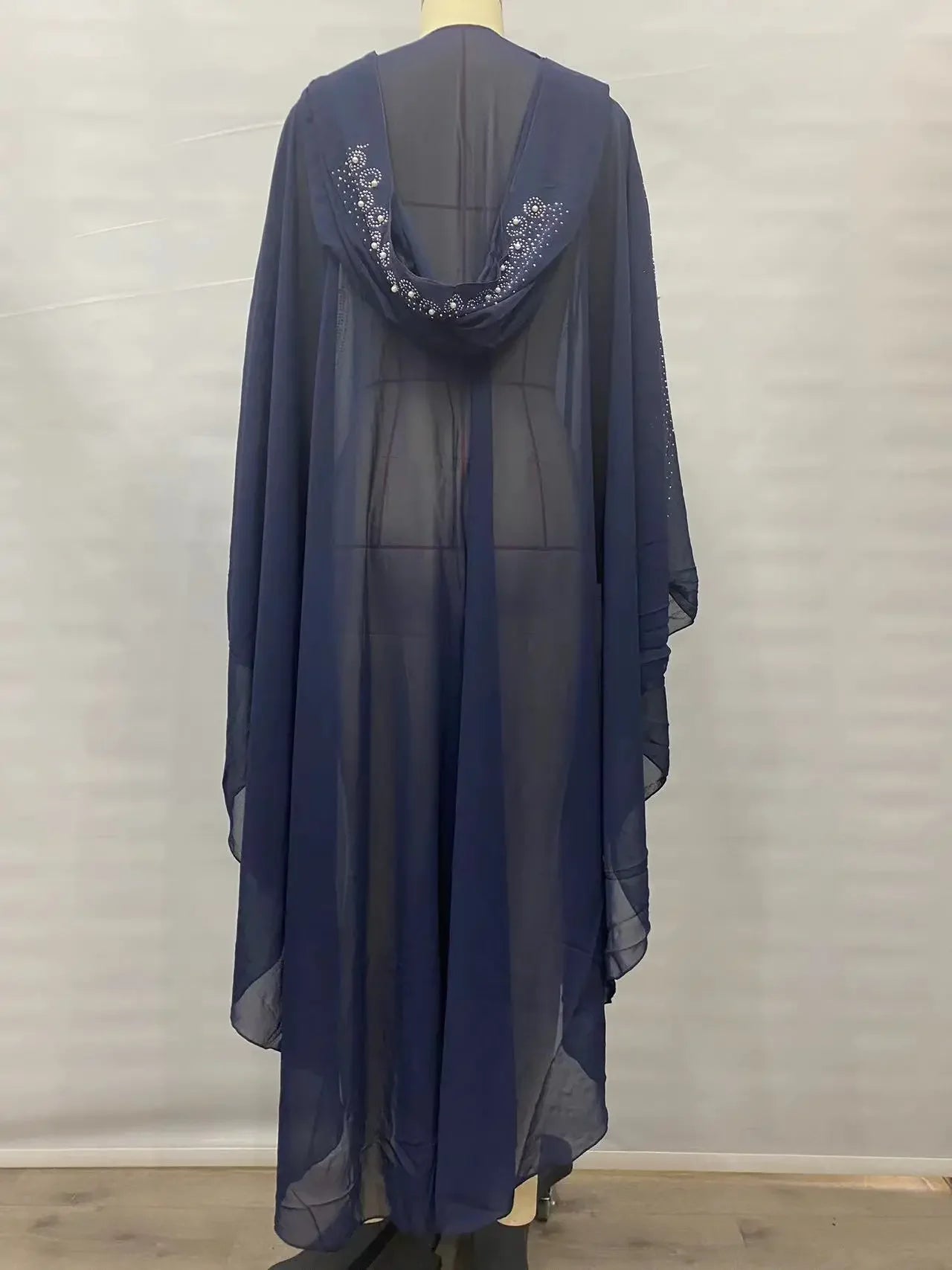 Thin Hooded Cloak Women Clothing Cape Dress Fashion Clothes Vintage Streetwear Ponchos Coats Jackets Bling Diamond Party