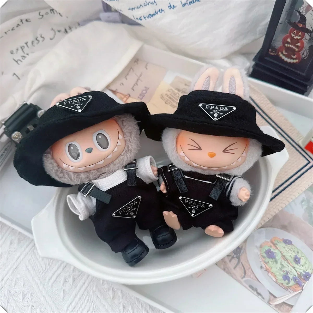 For 17cm Labubus Mini Doll Clothes Outfit Hat Clothes Shoes Labubu II Doll Accessories Cultivate Sitting Party Game Toys - Belvar