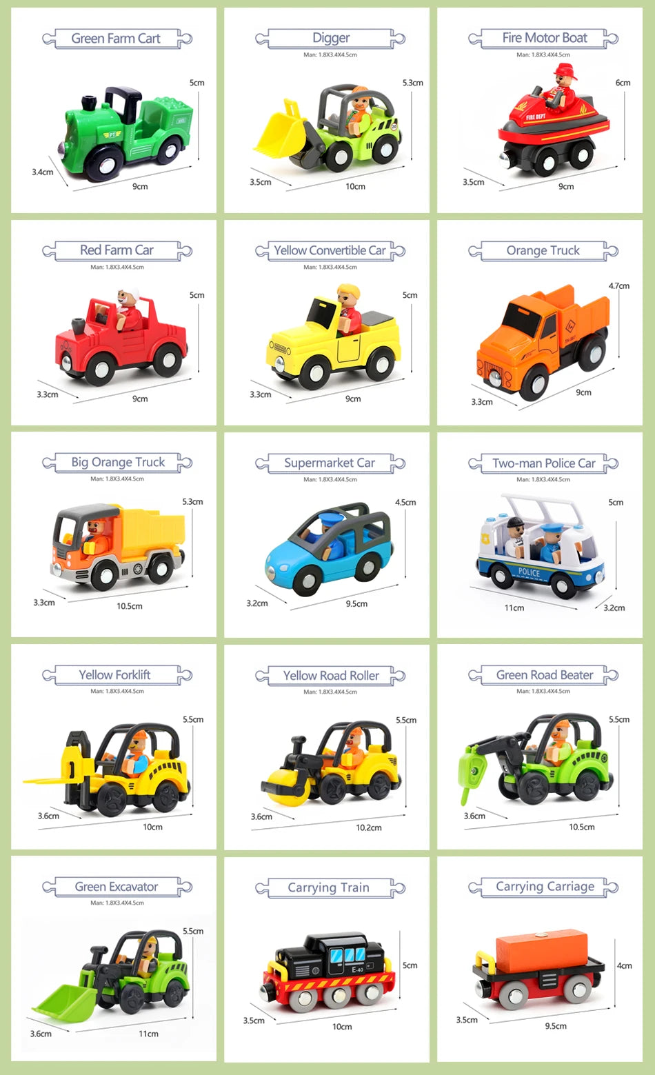 Variety Of Optional Track Magnetic Cars Multi-Purpose Vehicles Compatible Brand Wooden Scene Track Car Toys Children's Gifts W09