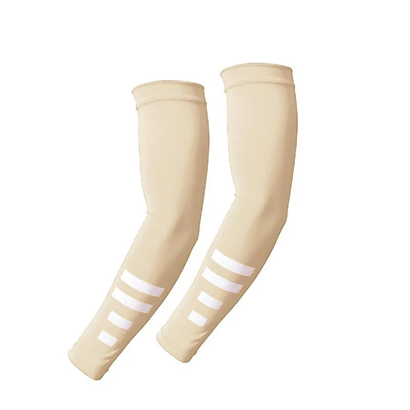 2Pcs Summer Outdoor Sun Protection Arm Sleeves Quick-drying Breathable Night Running Cycling Reflective Ice Silk Sleeves