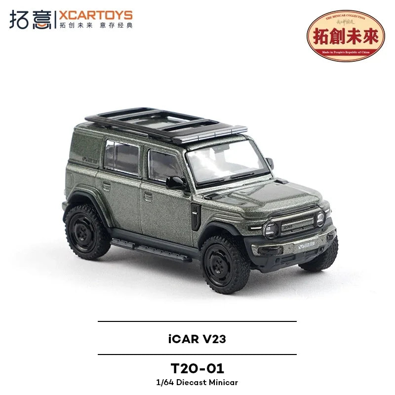 Xcartoys 1:64 iCAR V23 green / silver / orange Alloy Vehicle Car Model