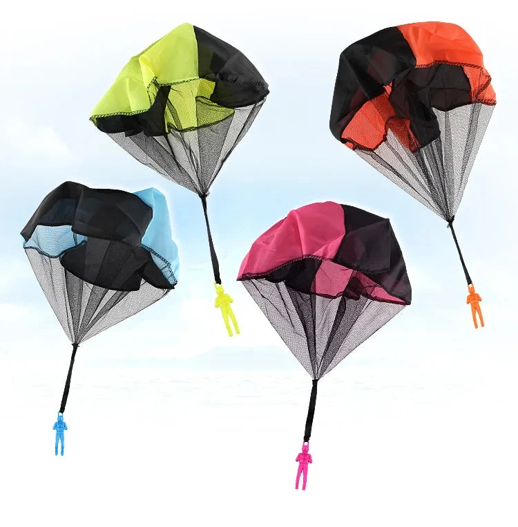 1/6 Sets Hand Throwing Parachute Kids Outdoor Funny Toys Game Play Toys for Children Fly Parachute Sport with Mini Soldier Game