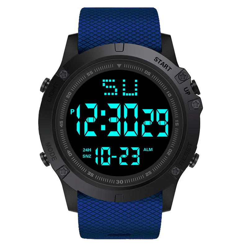 YIKAZE Men's Digital Electronic Watch Sports Glow 55mm Large Dial Student Outdoor Adventure Trend Multifunctional Watches Clock