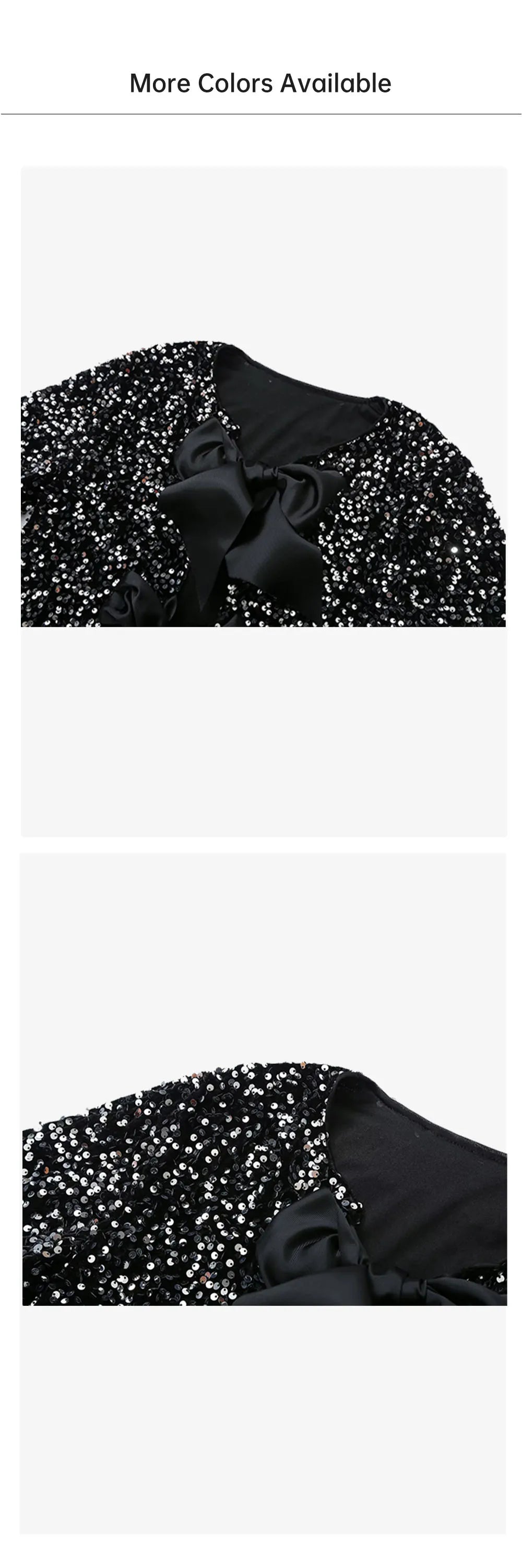 UNIZERA 2023 Autumn/Winter New Product Women's Fashionable and Stylish Round Neck Long sleeved Bow Tied Sequin Suit Coat