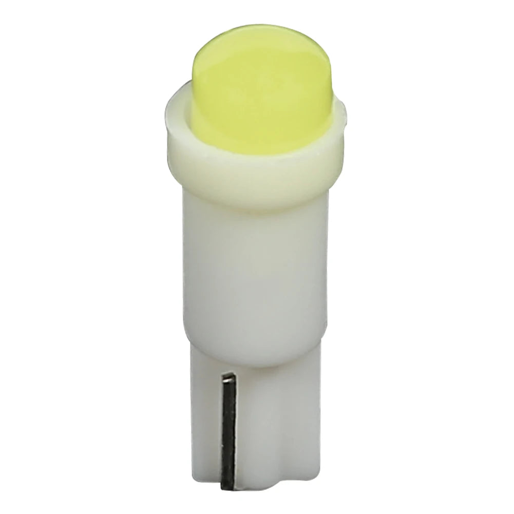 10pcs T5 3D COB LED Car Instrument Cluster Lamp Indicator Reading Light Bulbs Color Temperature 6,000K Brightness 120LM