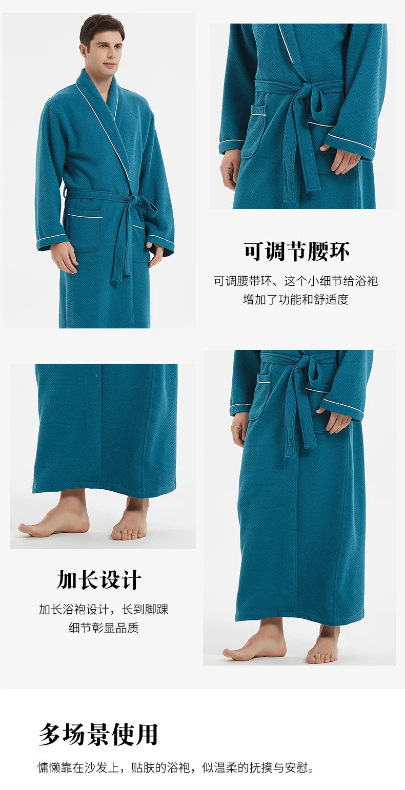 Women Bathrobe Cotton Thick Sleepwear Winter Warm Robe Dressing Gown Casual Long Sleeve Bathrobes Home Wear Clothes Kimono Robe