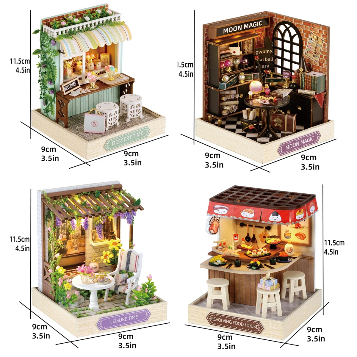 Wooden Miniature Doll House DIY Handmade Assembly Model Building Kit With Dust Cover 3D Puzzle Toys Birthday Gifts Dollhouse