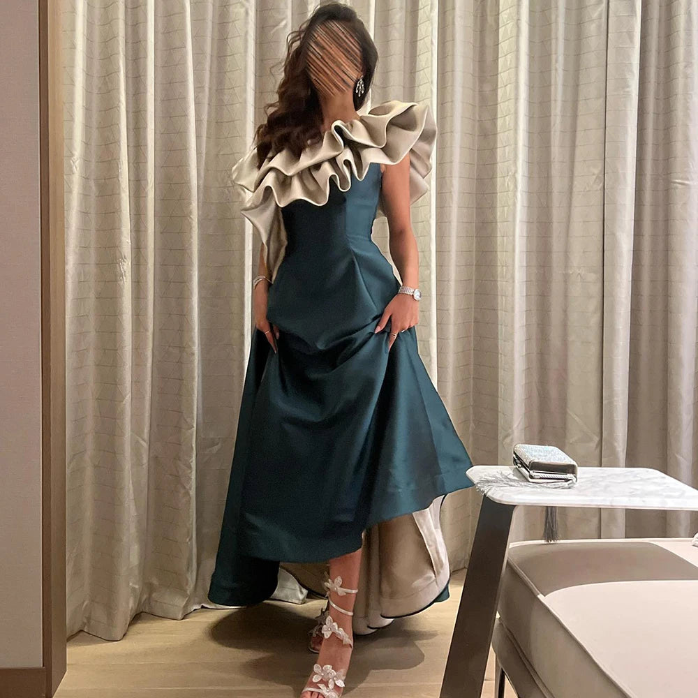 Sharon Said Burgundy Dubai Evening Dresses for Women Wedding Party 2025 Saudi Arabia Midi Short Formal Gowns SF057 Customized