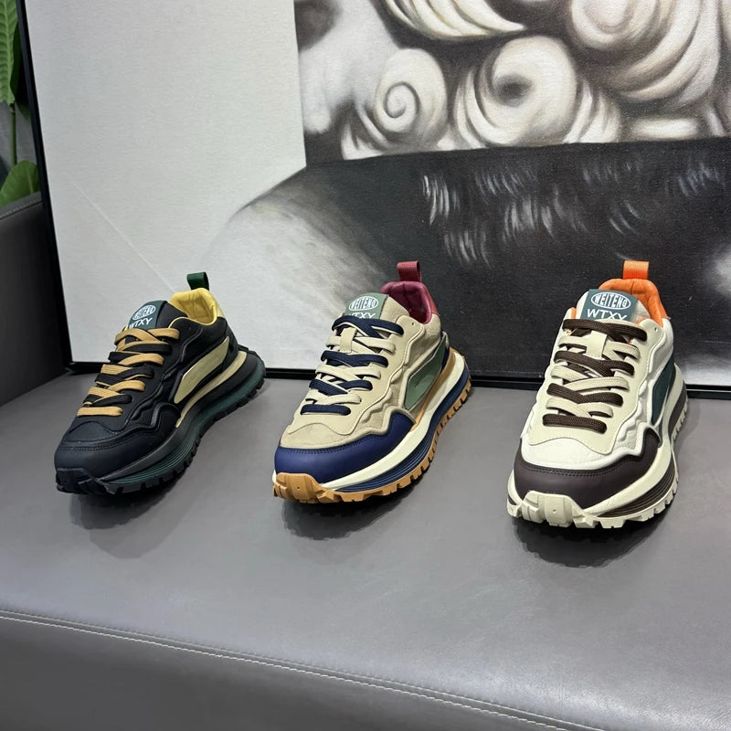 Men's Sneakers Shoes for Men Platform Sports Shoes Sports and Leisure Casual Sneaker Non-slip Fashion Wear-resistant Loafers - Belvar